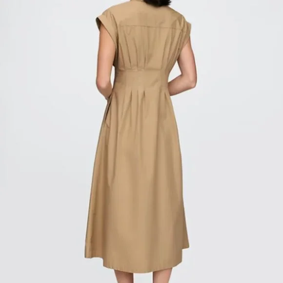 Gap Poplin Midi Tan Shirtdress - Picture 4 of 7